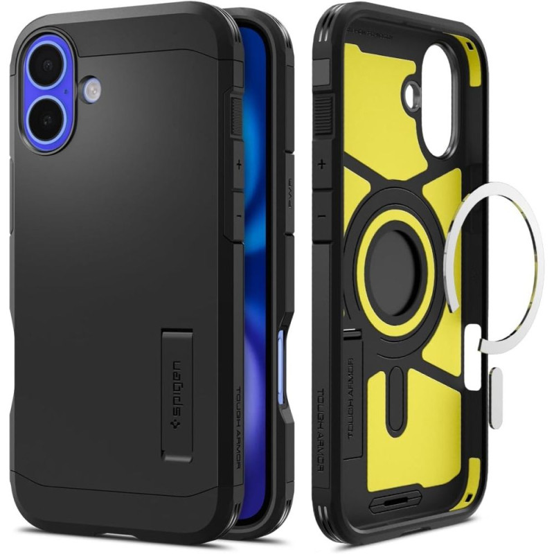Spigen Tough Armor MagSafe pouzdro se stojánkem pro iPhone 16 – černé