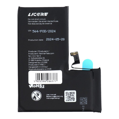 Baterie Licore iPhone 14 Pro 3200 mAh