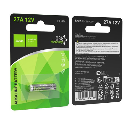 Alkalická baterie Hoco DLR07 9V – 1 ks