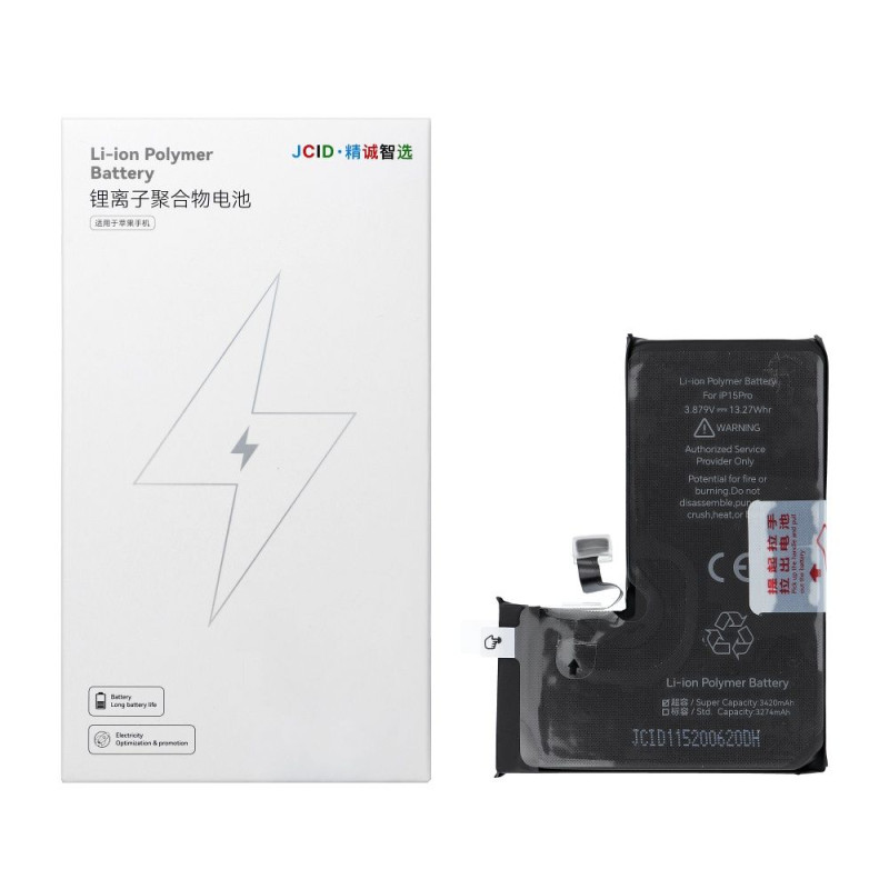 Baterie JCID pro iPhone 15 Pro - 3430 mAh (high capacity)