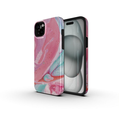 Kryt Forcell F-PROTECT Mirage iPhone 16 PLUS – pink marble