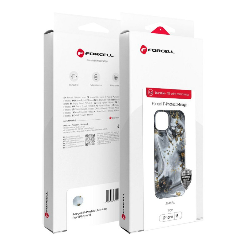 Kryt Forcell F-PROTECT Mirage pro iPhone 16 PLUS - silver fog