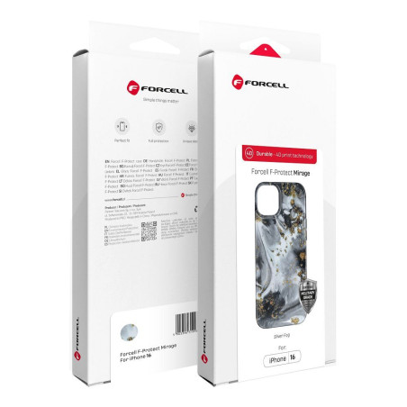 Kryt Forcell F-PROTECT Mirage iPhone 16 PLUS silver fog