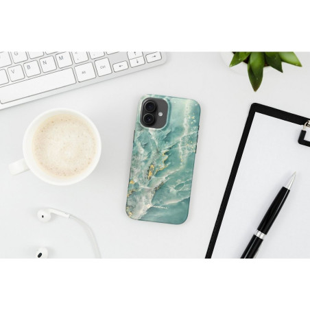 Kryt Forcell F-PROTECT MIRAGE iPhone 16 PLUS - zelené mramor