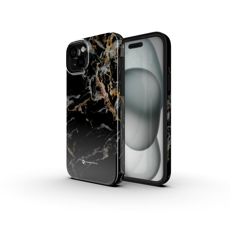 Kryt Forcell F-PROTECT Mirage pro iPhone 16 - black marble
