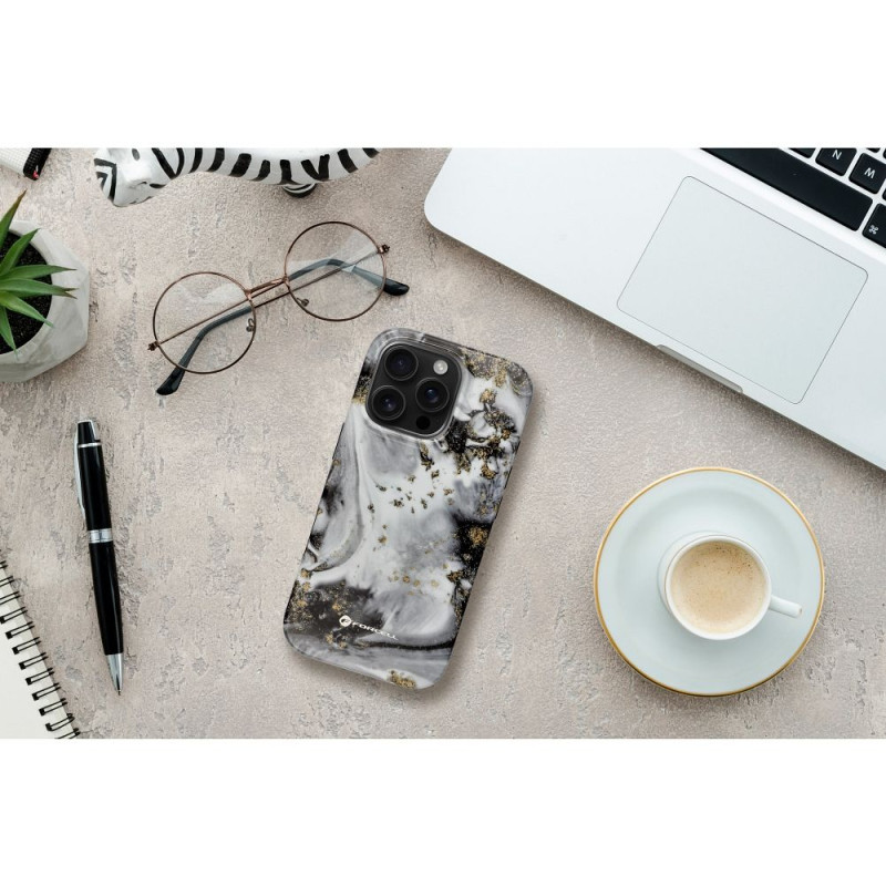 Kryt Forcell F-PROTECT MIRAGE pro iPhone 15 PRO - stříbrná mlha