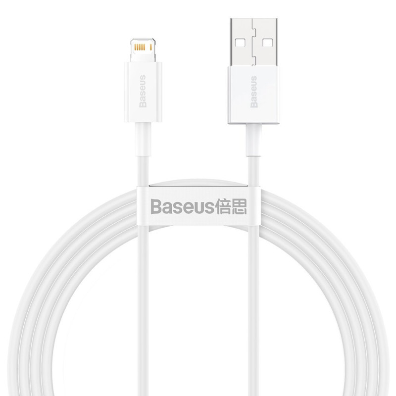 BASEUS CALYS-B02 Superior datový a nabíjecí kabel USB/Lightning 12W, 1,5m, bílý