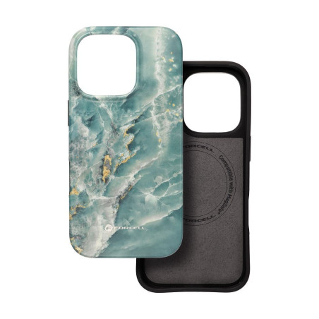 Kryt Forcell F-PROTECT Mirage iPhone 15 Pro Max – green marble