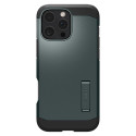 Spigen Tough Armor MagSafe pouzdro se stojánkem pro iPhone 16 Pro – zelené