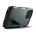 Spigen Tough Armor MagSafe pouzdro se stojánkem pro iPhone 16 Pro – zelené