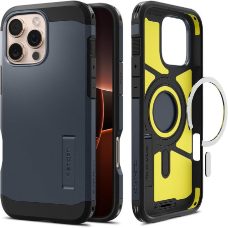 Spigen Tough Armor MagSafe pouzdro se stojánkem pro iPhone 16 Pro Max – tmavě šedé
