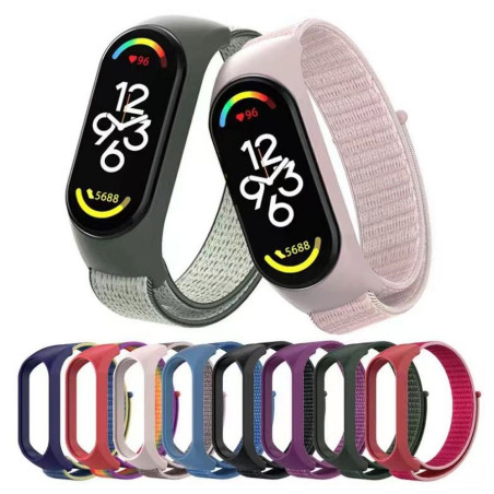 Řemínek nylon pro Xiaomi Mi Band 5/6/7 – černý