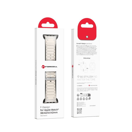Řemínek Forcell F-Design FA06 pro Apple Watch 38/40/41 mm bílý
