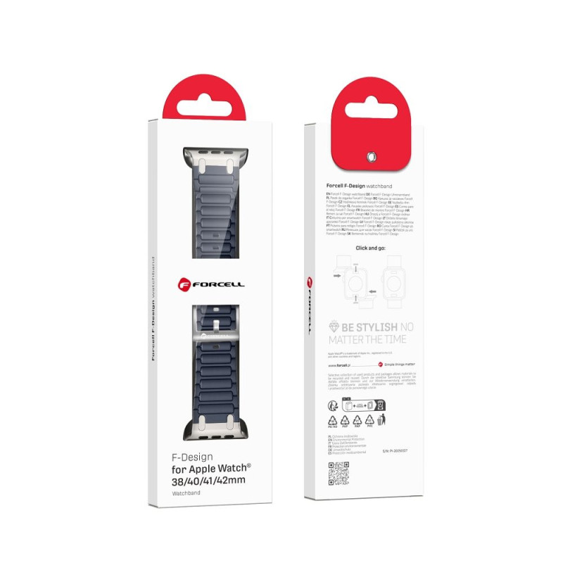 Řemínek Forcell F-DESIGN FA06 pro Apple Watch - modrý
