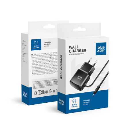 Nabíječka Blue Star 0,6A 3W 5V pro Nokia - černá