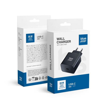 Nabíječka Blue Star TFB-TC-20WPD USB-C PD 20W - černá