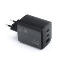Nabíječka Blue Star GaN VT-43 65W (2×USB-C + USB-A) černá