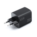 Nabíječka Blue Star GaN VT-43 65W (2×USB-C + USB-A) černá