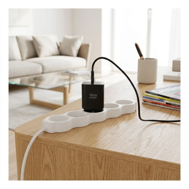 Nabíječka Blue Star USB C SFC2.0 3A 60W AVS pro iPhone 17/18 Pro/Pro Max - černá