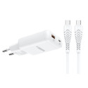 Nabíječka Veger TR122 65W USB-A + USB-C PD + kabel 100W bílá