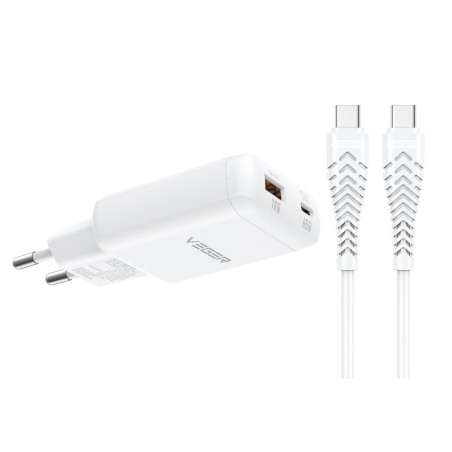 Nabíječka Veger TR122 65W USB-A + USB-C PD + kabel 100W bílá