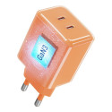 Nabíječka Forcell F‑ENERGY GaN III 60W 2×USB‑C – oranžová