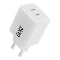 Nabíječka Forcell F-ENERGY GaN III 60W 2×USB-C - bílá