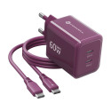 Forcell F-ENERGY GaN III 60W (2x USB-C) burgund