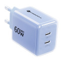 Nabíječka Forcell F-ENERGY GaN III 60W 2×USB-C - světle modrá