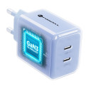 Nabíječka Forcell F-ENERGY GaN III 60W 2×USB-C - světle modrá