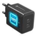 Nabíječka Forcell F-ENERGY GaN III 60W 2×USB-C – černá