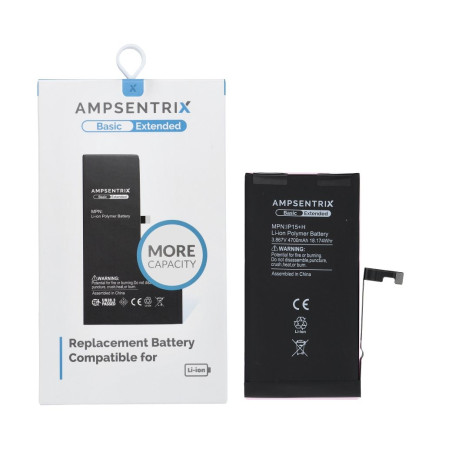 Baterie AmpSentrix Extended Capacity pro iPhone 15 Plus