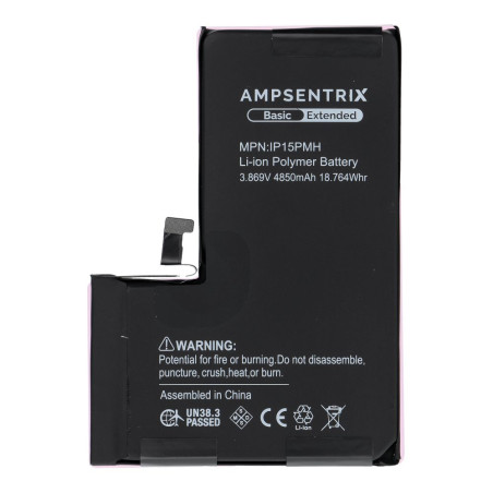 Baterie AmpSentrix Basic iPhone 15 Pro Max (4850 mAh)