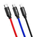 BASEUS CAMLT-BSY01 Odolný Fast Charge 3,5A nabíjecí a datový kabel 3v1, 1,2m, barevný
