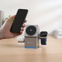 Forcell F-ENERGY 3v1 Qi2/MagSafe nabíječka – stříbrná