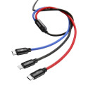 BASEUS CAMLT-BSY01 Odolný Fast Charge 3,5A nabíjecí a datový kabel 3v1, 1,2m, barevný