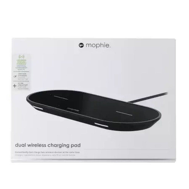 Nabíječka Mophie UNIVERSAL WIRELESS DUAL 2x10W pro Qi zařízení - černá