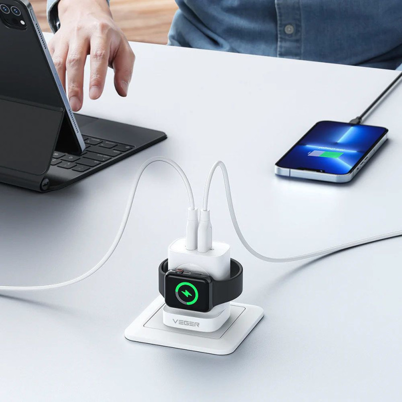 Nabíječka VEGER W002E pro Apple zařízení – bílá