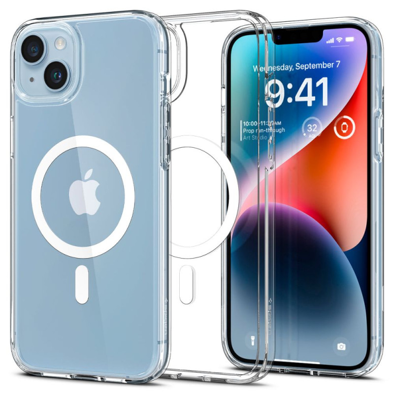 Spigen Ultra Hybrid Mag pouzdro s MagSafe pro iPhone 14 - průhledné bílé