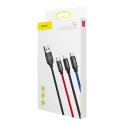 BASEUS CAMLT-BSY01 Odolný Fast Charge 3,5A nabíjecí a datový kabel 3v1, 1,2m, barevný