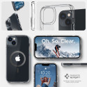 Spigen Ultra Hybrid Mag pouzdro s MagSafe pro iPhone 14 Plus - průhledné šedé