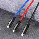 BASEUS CAMLT-BSY01 Odolný Fast Charge 3,5A nabíjecí a datový kabel 3v1, 1,2m, barevný