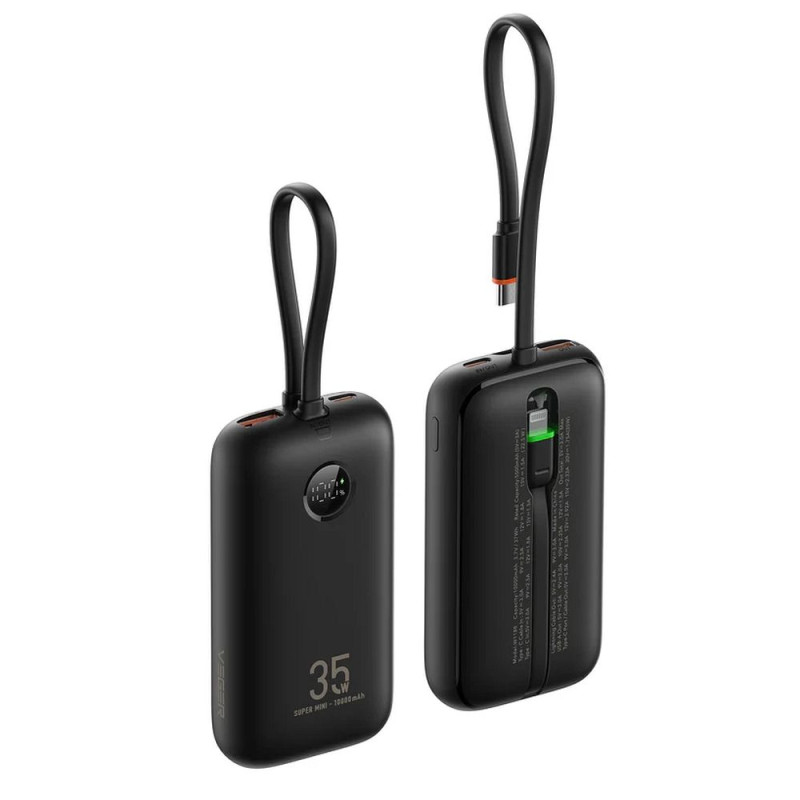 Powerbanka Veger K1 (W1188) PD QC3.0 35W 10000 mAh pro mobilní zařízení - černá