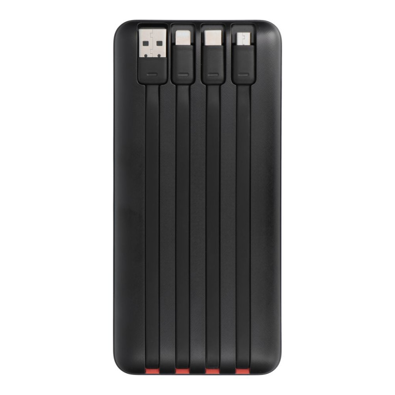 Powerbanka Charmast W2089 PD3.0 3A 22,5W 20000 mAh s vestavěnými kabely pro mobilní zařízení - černá