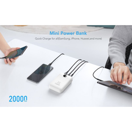 Powerbanka Veger S20 20000 mAh 22,5 W PD QC3.0 bílá