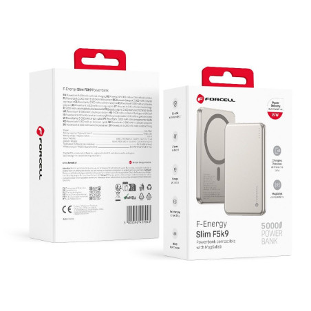 Powerbanka Forcell F-Energy Slim F5K9 MagSafe 15W 5000 mAh