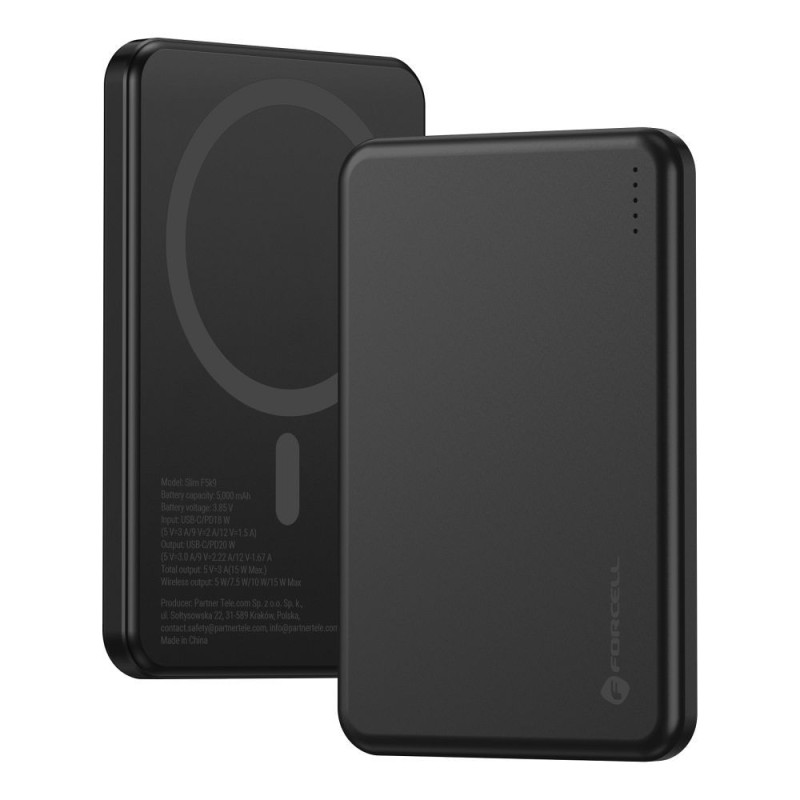 Powerbanka Forcell F-ENERGY SLIM F5K9 pro MagSafe kompatibilní zařízení - černá