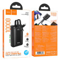 Powerbanka Hoco J162 10000 mAh PD/QC s kabely USB-C+Lightning - černá