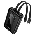 Powerbanka Hoco J162 10000 mAh PD/QC s kabely USB-C+Lightning - černá