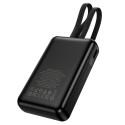 Powerbanka Hoco J162 10000 mAh PD/QC s kabely USB-C+Lightning - černá